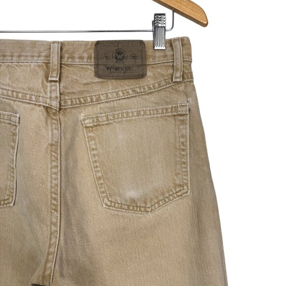 Wrangler Beige Jeans 30x30 Straight Fit Denim Pants Classic Five Pocket Co - Picture 6 of 7